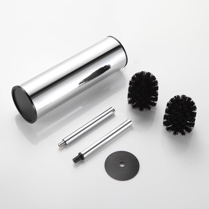 BGL Chrome Toilet Brush and Holder,Stainless Steel Toilet Brushes for Bathroom with Holder