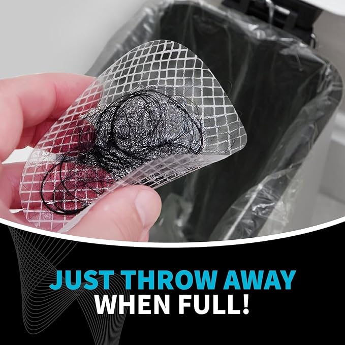 TubShroom 10 Pack Disposable Drain Cover - Hair Catcher Mesh Sticker Strainers for Shower Bathtub and Bathroom - Hair Catcher Sticker Drain Protector - 2 Month Supply