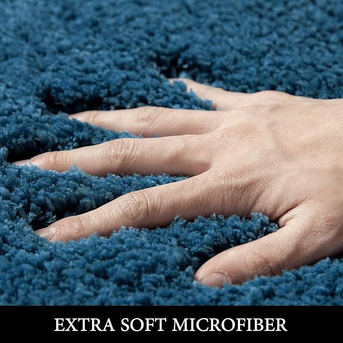 MIULEE Peacock Toilet Bathroom Rug U-Shaped Microfiber Bath Mat 20x20 Inch | Absorbent, Non Slip, Quick Dry, Fluffy Bath Rugs for Bathroom Floor Tub Showers, Machine Washable
