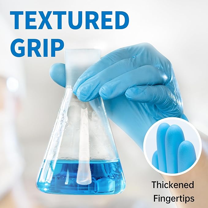 Medical Blue Nitrile Disposable Exam Gloves 4Mil Latex & Powder-Free | Flex • Powder-Free & Latex-Free • Medical • Examination • Lab • Chemo Rated • Cooking • Cleaning • Food Prep • Blue • 100 Pcs
