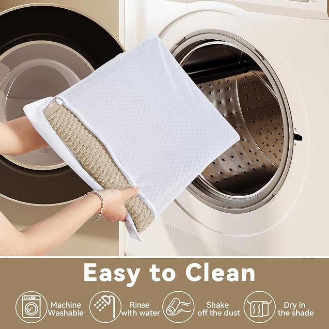 Triohero Bathroom Rugs Non Slip Washable, Super Absorbent Thin Bath Mat Small Quick Dry Low Pile Bathroom Rug, Beige 20x30