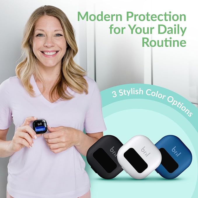 UV-C Toothbrush Sanitizer and Holder, Wall Mounted, Rechargeable | 30-Day Battery, Magnetic Wall Mount, Fits Electric and Manual Brushes, Portable Travel Case, Auto-Shutoff