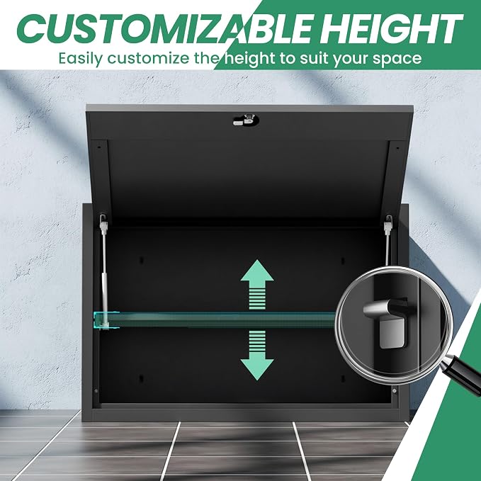 Garage Storage Cabinet System,Wall Cabinet & Locking Rolling Tool Cabinet with Doors and Adjustable Shelves