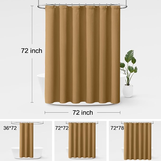 Terracotta Boho Cotton Shower Curtain Arch,72" W x 72" L | Minimalist Shower Curtain for Bathroom