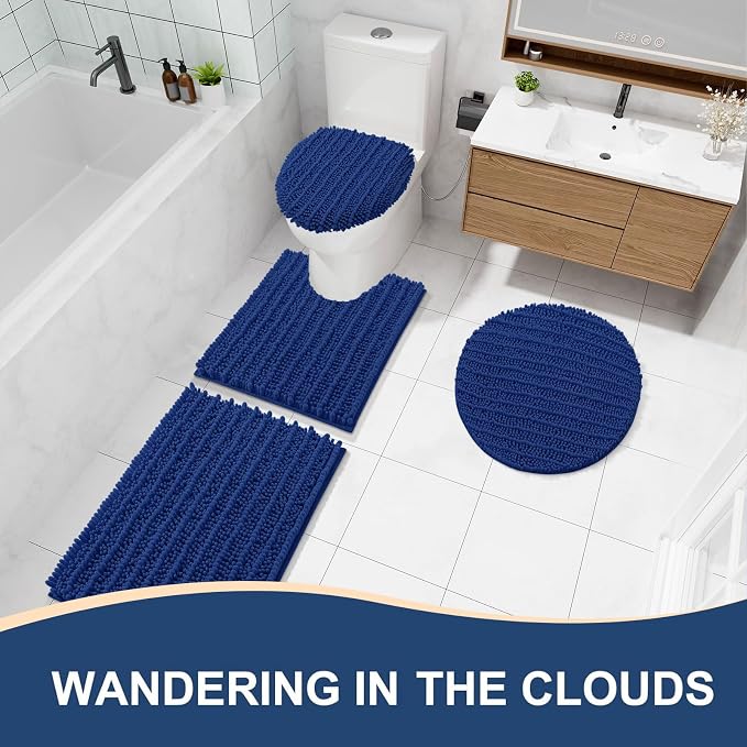 Arotive Bathroom Rugs Mat 36x24, Soft Absorbent Chenille Shaggy Bath Mat | Royal Blue, Machine Wash Dry, Bath Rugs for Bathroom Floor, Tub and Shower, Home Decor Accessories