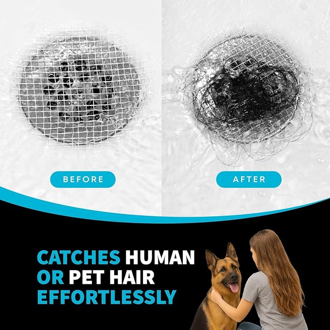 TubShroom 10 Pack Disposable Drain Cover - Hair Catcher Mesh Sticker Strainers for Shower Bathtub and Bathroom - Hair Catcher Sticker Drain Protector - 2 Month Supply
