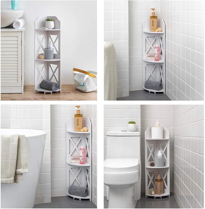 J JINXIAMU Corner Shelf Small Bathroom: Frees Up 65% Bath Space for Renters