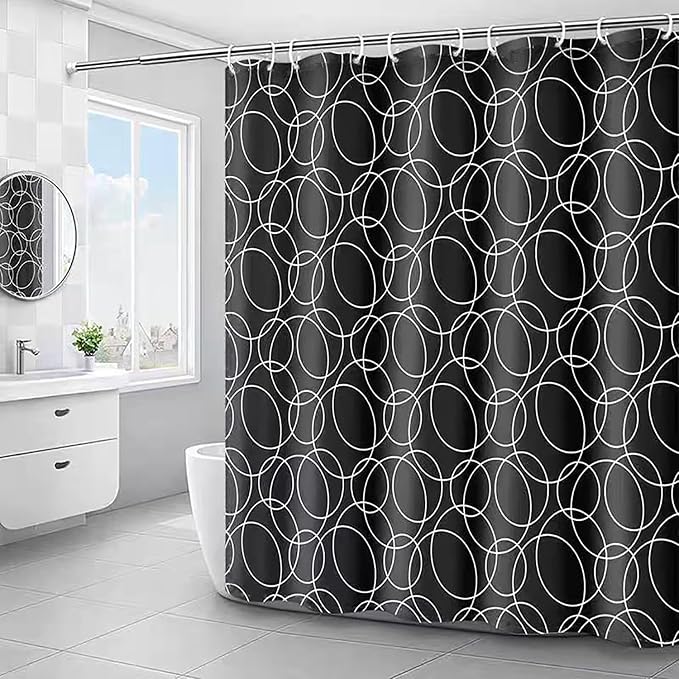 LLSCL Fabric Shower Curtain Liner with Magnets, Waterproof Hotel Quality, 72 x 72 Machine Washable