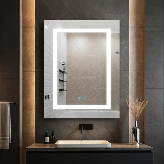 Blossom LED Lighted Bathroom Medicine Cabinet Mirror, Left Hinge, 20x26 | Bathroom Storage Cabinet, Medicine Cabinets Organizer, Vanity Mirror with Storage, Recessed/Surface Mount, Adjustable Shelves