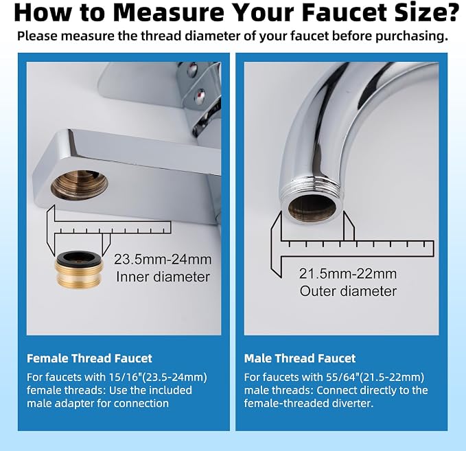 Hibbent Sink Faucet Hose Sprayer Attachment with 10 Adapters - Dual Function Handheld Bidet, Rinser & Shower Head - for Feminine Hygiene, Baby Diaper Cleaning & Pet Bathing