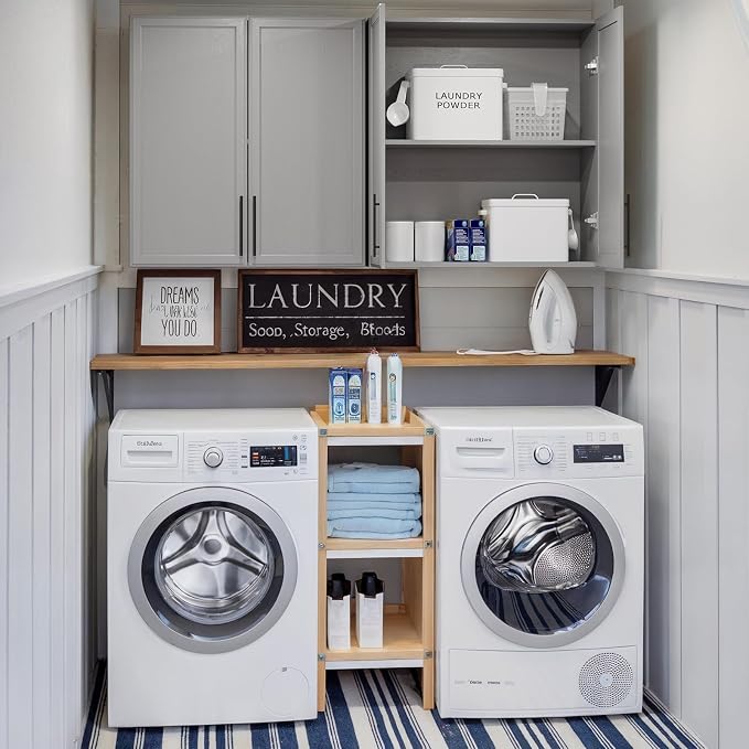 FIMELLO 30" Laundry Room Cabinets Wall Mounted, Wall Cabinets for Laundry Room, Kitchen Wall Cabinet with Adjustable Shelf, Shaker Wall Cabinet for Bathroom, Ashen Gray
