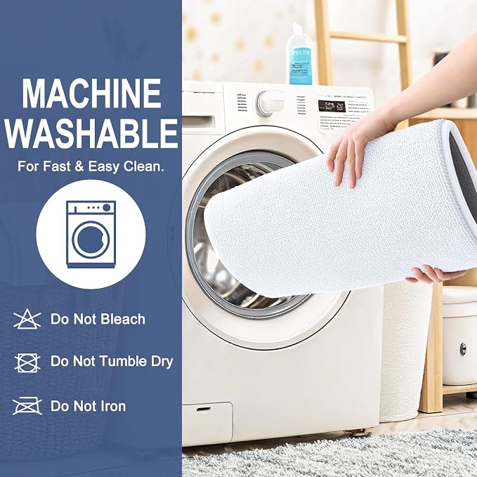 OLANLY Memory Foam Small Bathroom Rugs 24x16, Absorbent Bath Mat, White | Soft Quick Dry Bath Rugs, Non-Slip Carpet, Machine Washable Mat for Bathroom Floor, Tub and Shower, Home Decor Accessories