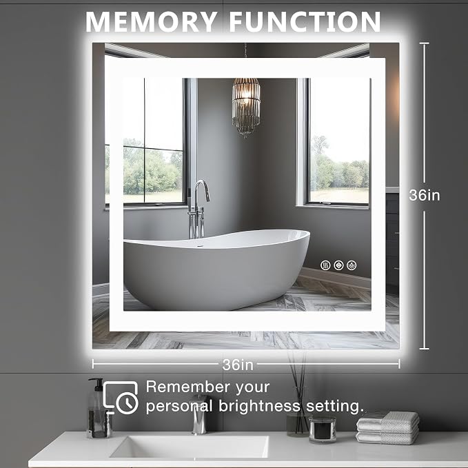 NEWBULIG Bathroom Mirror, Wall Mirror with Aluminum Alloy Thin Frame, Bathroom Mirrors for Over Sink, Bedroom, Living Room, Entryway