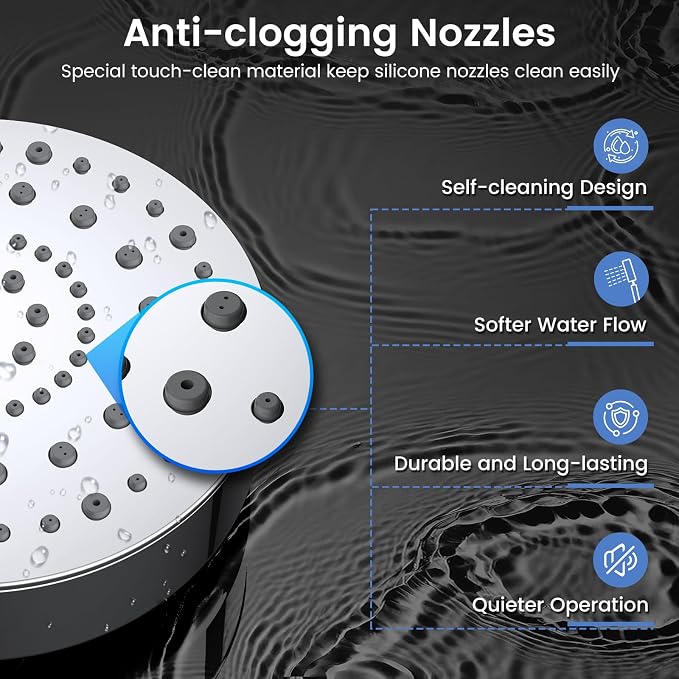 FEELSO Filtered Shower Head with Handheld, High Pressure Shower Filter Head | ALL METAL, 6 Spray, Anti-clog Nozzles, Extra-long 72" Hose & Holder, Remove Chlorine for Hard Water, Reduce Dry Itchy Skin