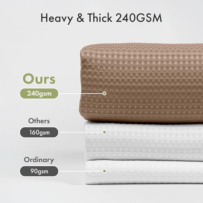 AmazerBath Waffle Shower Curtain Small, Stall Shower Curtain Tan, Taupe Shower Curtain Fabric, Hotel Quality Bathroom Shower Curtains, Heavy Duty, 36 x 72 Inches