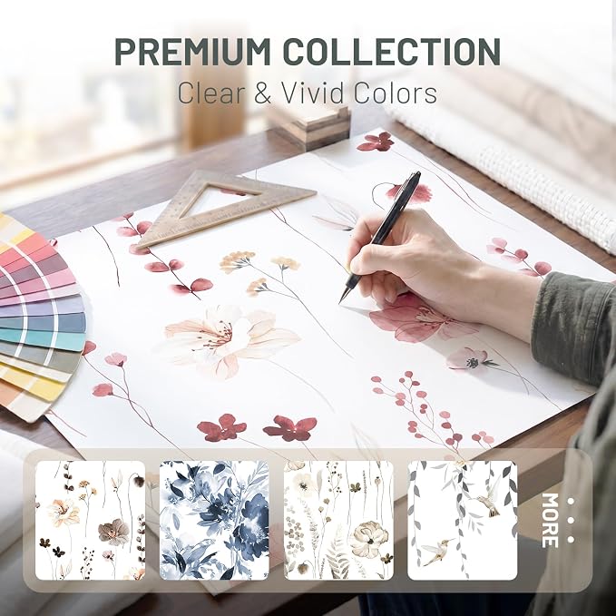No Hook Floral Shower Curtain with Liner, Red, 71x74 | Snap in Liner, 3 in 1, Water Repellent, Easy Install, Machine Washable, Hotel Style for Bathroom, Watercolor Pattern