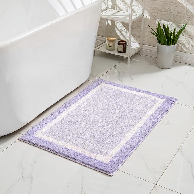 CozeCube Lavender Bath Mat 36"x24" Non Slip Washable Rug | For Bathroom Non Slip, Fluffy Absorbent Microfiber Bath Mats Machine Wash, Stylish Large Aesthetic Bathroom Rugs