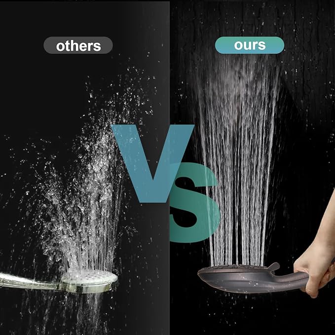 Cobbe 8-Setting Handheld Shower Head, Water-Saving Design, ORB | Trickle Pause Mode, 5ft Stainless Steel Hose, Brass Swivel Bracket, Tool-Free Installation