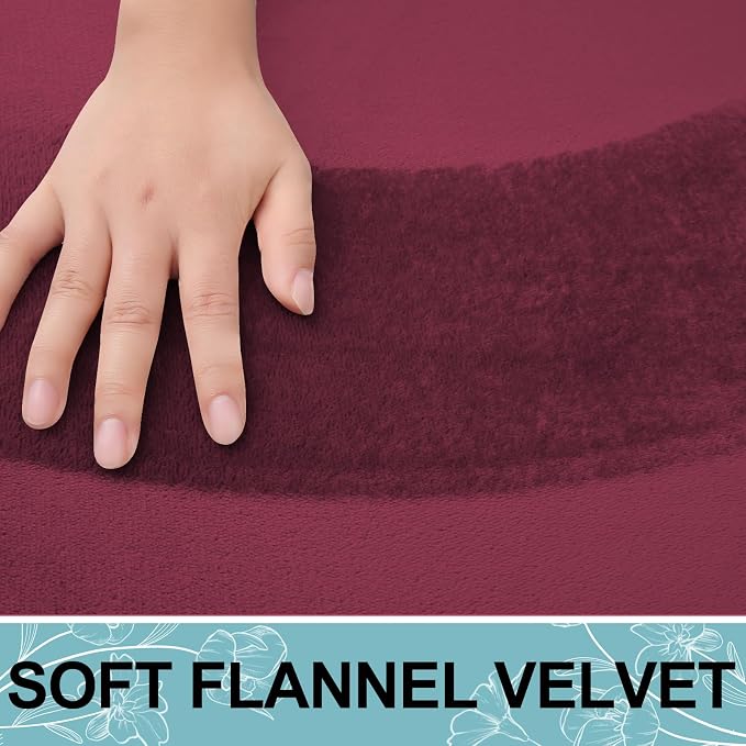 Smiry Memory Foam Bath Mat 44x24, Extra Soft and Absorbent Bathroom Rugs | Burgundy, Quick Dry Machine Washable Non-Slip Bath Mat for Bathroom Floor, Shower and Tub