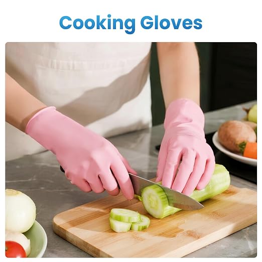 Borje Pink Nitrile Gloves, 100 Count Disposable Gloves, Large | Latex & Powder-Free, Food Safe, Cleaning, Esthetician, Cooking