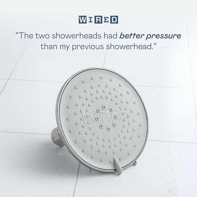 BOONA Tandem Shower as seen on Shark Tank | Dual Shower Head for Couples | Brushed Nickel, Two Showerheads