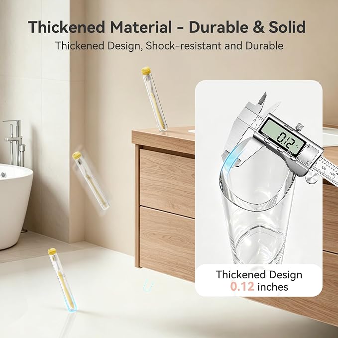 MOPMS Toothbrush Travel Case 2PK, Leak-Proof Clear Holder | Durable crystal clear toothbrush case with leak-proof design. Keeps brushes clean for travel, camping and home use