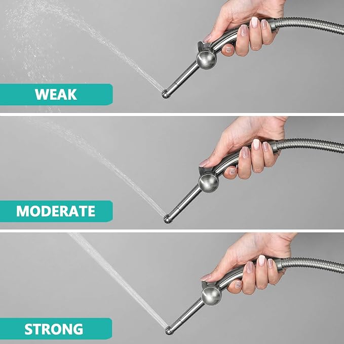 BARROCK Bidet Sprayer for Existing Toilet, Advanced Handheld Ergonomic Jet Spray Set with Precision Water Pressure Control for Muslim Shower/Feminine Hygiene/Pet Cleaning, Bruhsed Nickel