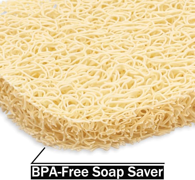 Soap Dish Stainless Steel Bar Soap Holder for Shower Bathroom, Self-draining Soap Dishes Sponge Holder for Kitchen Sink Easy Cleaning Quick Dry with Beige Soap Saver