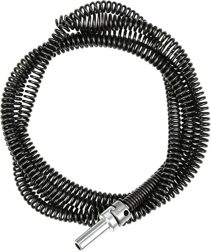 10mm Heavy-Duty Drain Auger Snake Cable with Drill Adapter - 6.5Ft/2M Flexible & Reusable Plumbing Clog Remover for Kitchen, Bathroom, Toilet, Shower Sink & Pipe