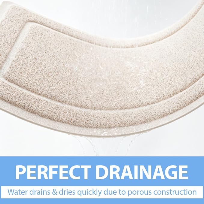 Hargiis Non-Slip Bathtub Mat, Anti Slip Shower Mat, Fast Drying Bathtub Mats, Upgraded Foot Scrubber Mat, Anti Slip Mat for Tub, Floor, Bathroom, Kitchen, Hotel (Beige 24"×24")