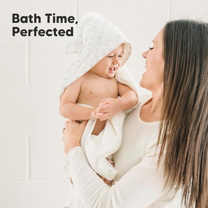 KeaBabies Hooded Baby Towel for Newborn, Baby Bath Towels (KeaStory, 35x35) | Viscose Derived from Bamboo, Large Baby Towels with Hood, Boys, Girls, Toddler, Soft Absorbent Baby Bath Essentials