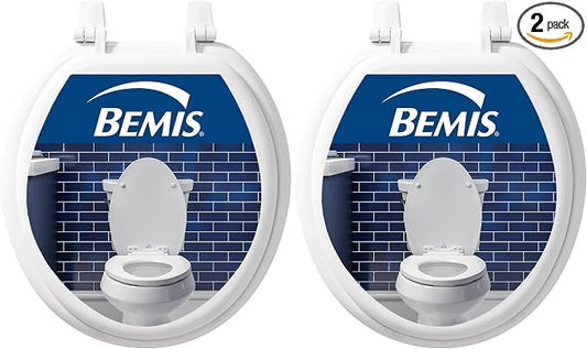 Bemis 400TTA Economy Durable Wood Toilet Seat, Made in USA, Round, White (Pack of 2)