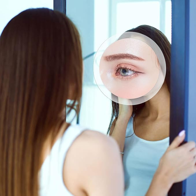 MIYADIVA 20X Magnifying Mirror Suction Cup with Tweezers for Makeup 6 Inch | Magnifying Makeup Mirror for Eyebrow Plucking, Eyeliner Detail Makeup, Strong Suction Cup, Precision Tweezer, Travel Size