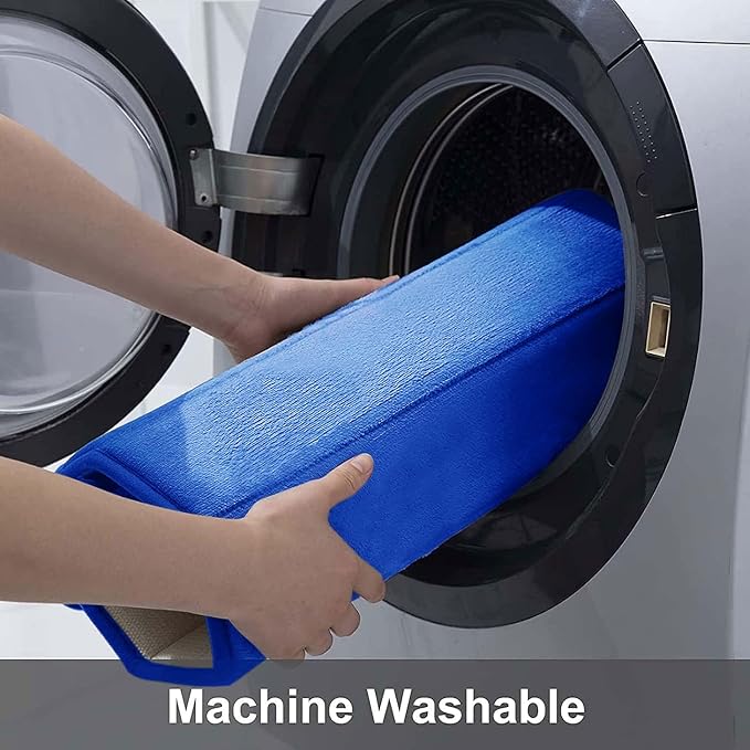 Buganda Memory Foam U-Shaped Toilet Rugs 20 x 20, Absorbent Bathroom mat | Royal Blue, Thick Soft Machine Washable toilet mat for bathroom, Contour Bath Rugs Mat for Toilet Base