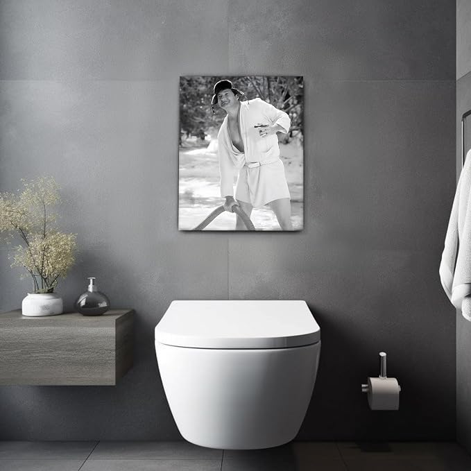 Funny Bathroom Canvas Wall Art, Toilet Paper Humor Poster, 16x20 Inch | Hilarious bathroom comedy decor and modern toilet artwork, gag gift for home, guest bath or office, Humor Style-07