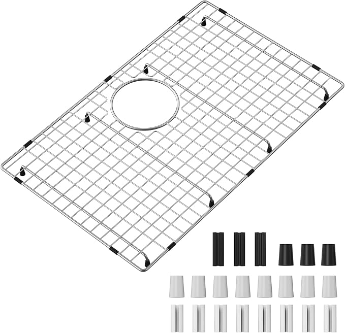 Sink Bottom Grid 23" X 14-1/2", Rear Drain with Corner Radius 3/8", Sink Protector for Single Bowl Sink