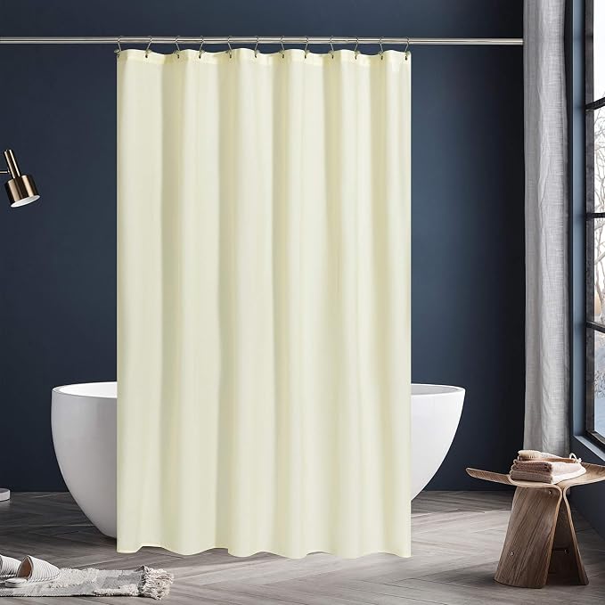 N&Y HOME Fabric Shower Curtain or Liner Extra Long 72 x 84 Inches, Sand | Hotel Quality, Bottom Magnets, Washable, Water Repellent, 72x84 XL Cloth Shower Curtain with Grommets for Bathroom