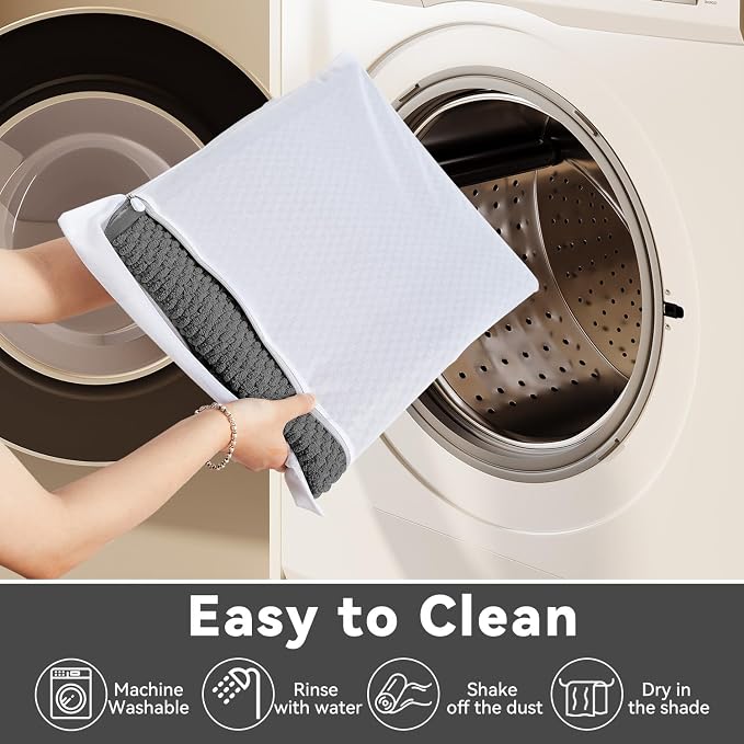 Triohero Small Bathroom Rugs Non Slip Washable Bath Rugs Super Absorbent Bathroom Rug Thin Quick Dry Low Pile Bath Mats, Dark Grey 12"x12"