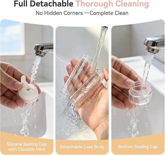 MOPMS Toothbrush Travel Case 2PK, Leak-Proof Clear Holder | Durable crystal clear toothbrush case with leak-proof design. Keeps brushes clean for travel, camping and home use