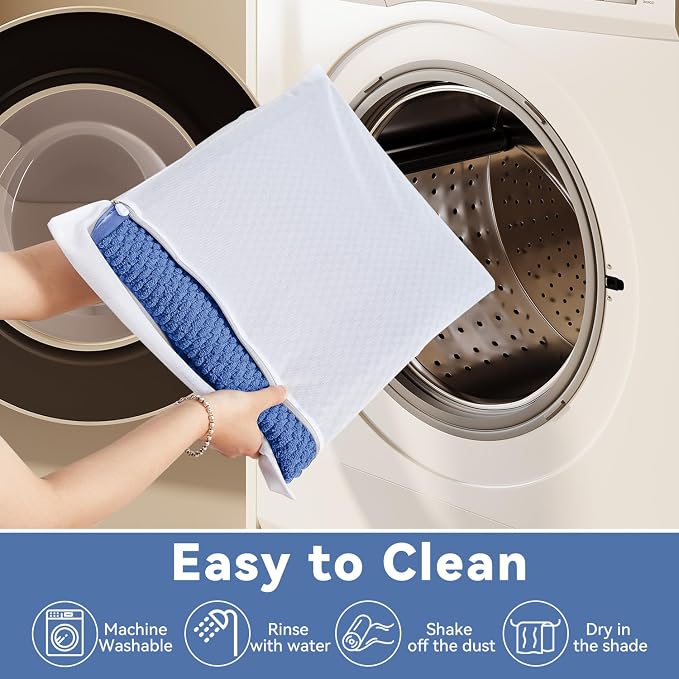 Triohero Toilet Rug, Thin Toilet Rugs U Shaped Washable Non Slip Absorbent Quick Dry Low Pile Toilet Mat, Denim Blue 20"x24" U Shape