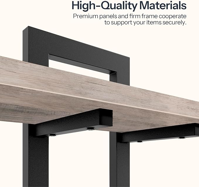 HOOBRO Floating Shelves, 15 Inch Wall Shelf Set of 3, Wall Mounted Storage Shelves 2-Tier, Hanging Bathroom Shelves, for Living Room, Bedroom, Bathroom, Kitchen, Greige and Black BG32BJP301