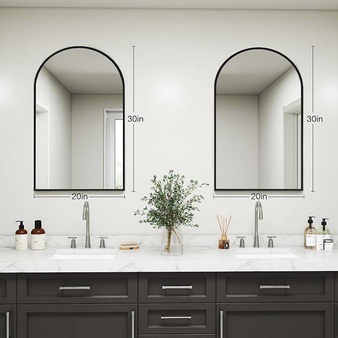 NEWBULIG Bathroom Mirror, Wall Mirror with Aluminum Alloy Thin Frame, Bathroom Mirrors for Over Sink, Bedroom, Living Room, Entryway