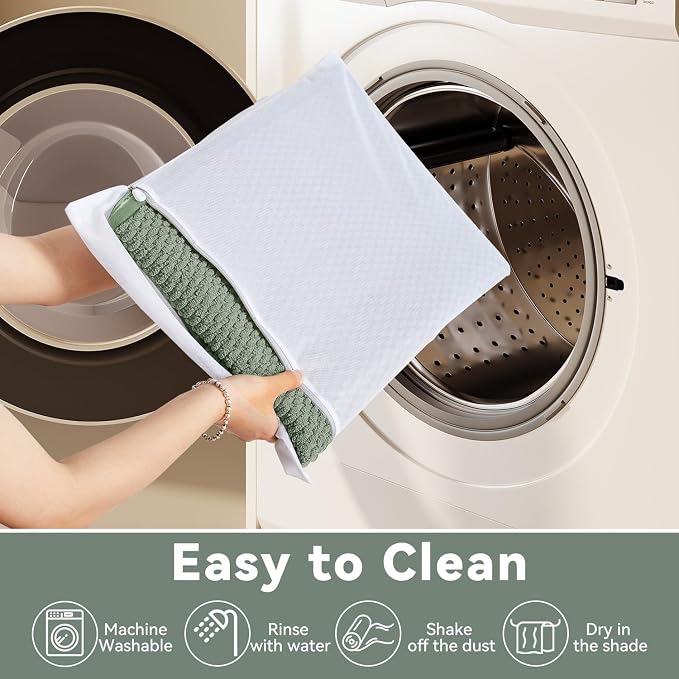 Triohero Small Bathroom Rugs Non Slip Washable Bath Rugs Super Absorbent Bathroom Rug Thin Quick Dry Low Pile Bath Mats, Sage Green 12"x12"