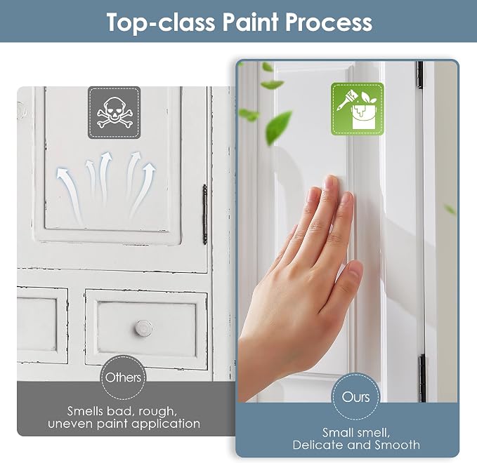 Bathroom Wall Cabinet, 25"x19" Farmhouse Wall Mounted Medicine Cabinet with 2 Raised Panel Doors, Adjustable Shelf & Towel Bar–Over Toilet Storage Organizer for Laundry Room, Entryway or Small Spaces