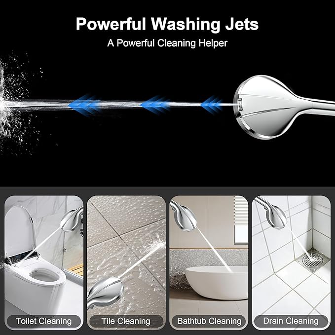 Filtered Handheld Shower Head, 9 Spray Modes High Pressure, 3 Replacement Filters Included, Hard Water Softener 20-Stage Filtration, Remove Chlorine, Relieve Dry Itchy Skin, 3 Filters-Chrome