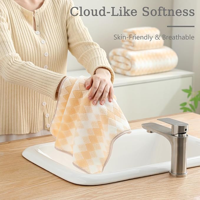 4 Piece Extra Large Bath Towel Set Oversized Bath Sheet 35"x70" Bathroom Towel Set Soft Highly Absorbent & Quick Dry Premium Bath Towel for Bathroom 600GSM Shower Towel Spa Gym Hotel,Beige