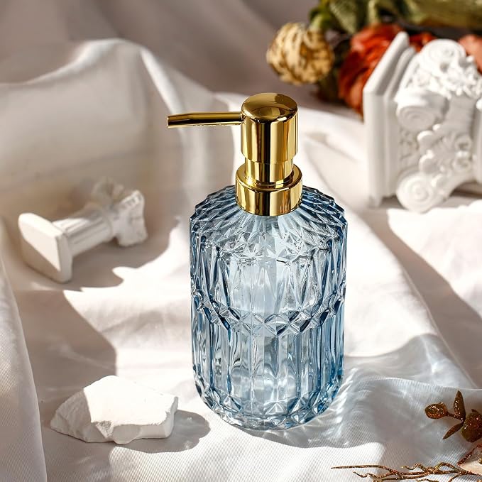 YunNasi Soap Dispenser with Pump Refillable | Liquid Hand Soap Dish Soap Dispensers for Bathroom Counter, Kitchen Sink, Blue