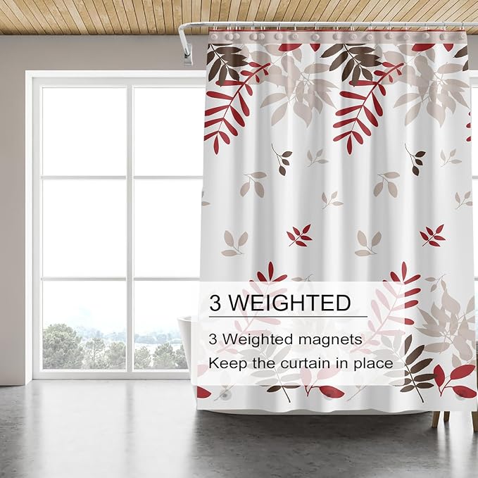 TIKABC Shower Curtain Liner, 4G PEVA Shower Liner, Plastic Waterproof Shower Curtains, 72x72 inch with Grommet Holes 3 Magnetic Weights