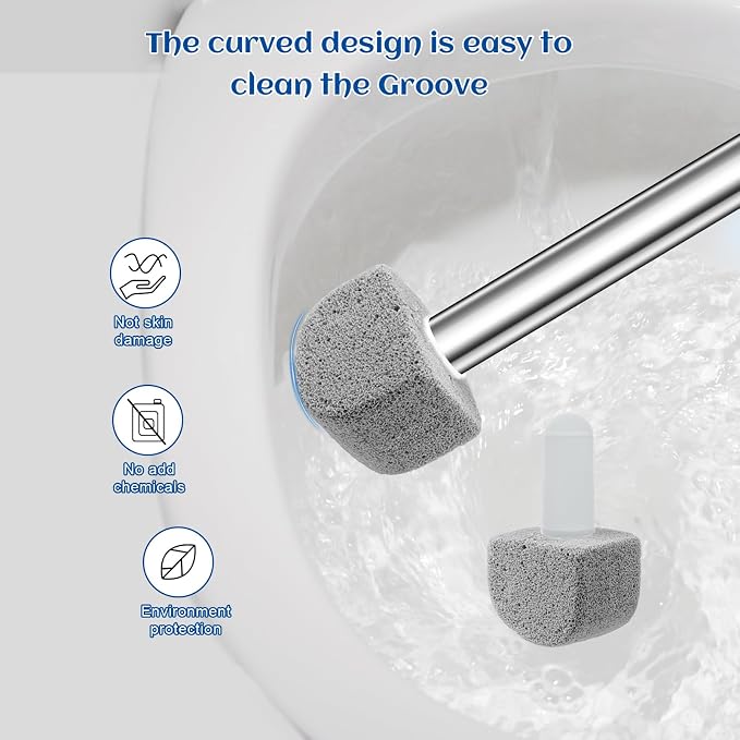 Pumice Stone Toilet Bowl Cleaner – 10 Refills for Hard Water & Rust Stains | Removes hard water rings, limescale & rust stains from toilets, tubs, sinks, and grills without scratching surfaces.