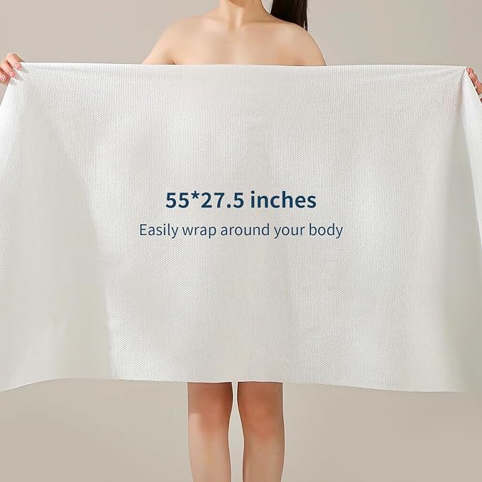 10 Pack Disposable Bath Towels 55''X27.5'’ Durable Portable Camping Towels | Large and thick individually vacuum packed for travel hotel business trip swimming pet towels sauna spa hot spring water play